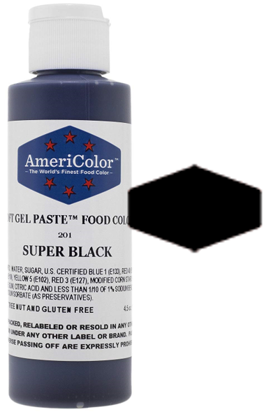 Super Black, Americolor Soft Gel Paste Food Color, 4.5oz