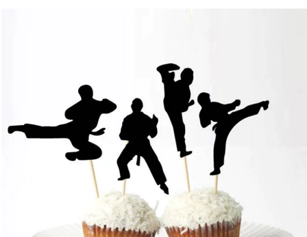 Karate Cupcake Picks - 12 Per Package