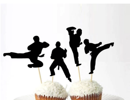 Karate Cupcake Picks - 12 Per Package