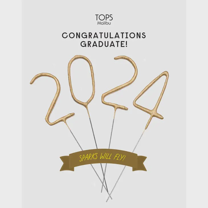 Gold 2024 Sparkler Candles