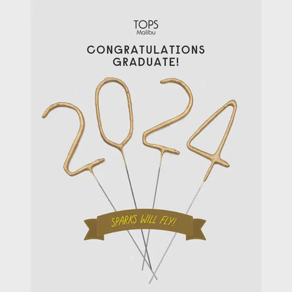 Gold 2024 Sparkler Candles