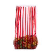 5x3x11.5 Bag - Red Vertical Stripe - 10 Bags