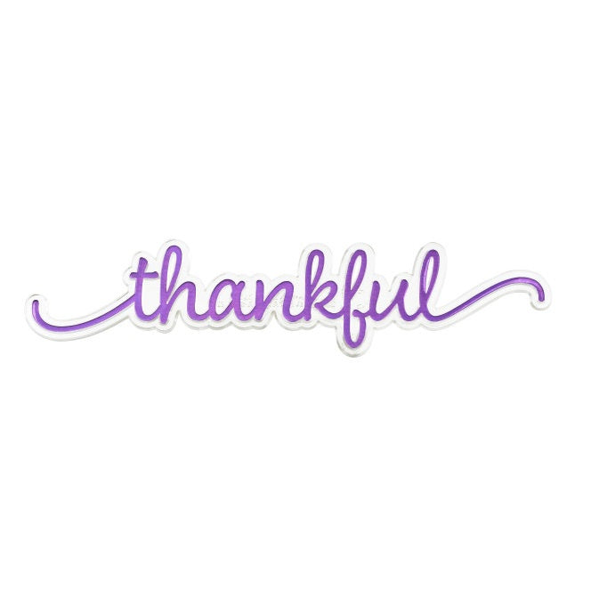 Thankful, Purple Script Layon