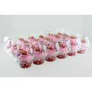 24 Count, Standard Size Plastic Cupcake Container with A Separate Top and Bottom