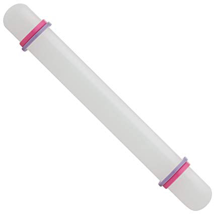 Ateco Non-Stick Rolling Pin with 2 Sized Thickness Rings