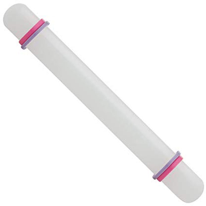 Ateco Non-Stick Rolling Pin with 2 Sized Thickness Rings