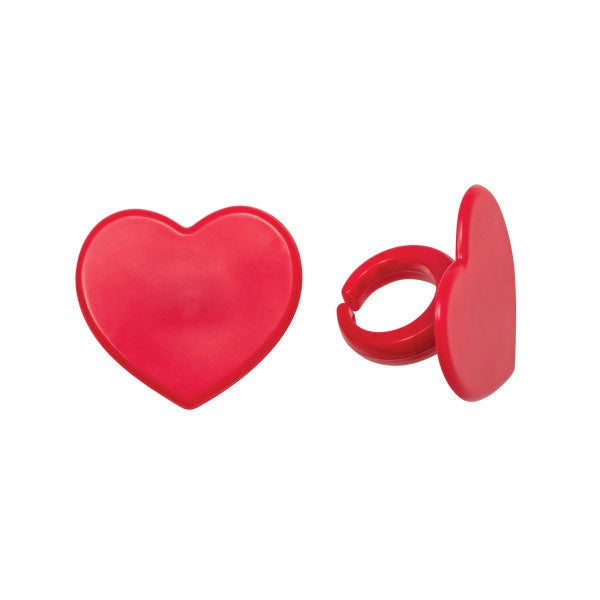 Red Heart Cupcake Rings - 12 Cupcake Rings
