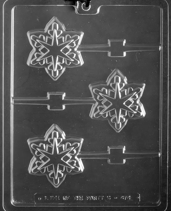 Snowflake Star Lollipop Chocolate Mold
