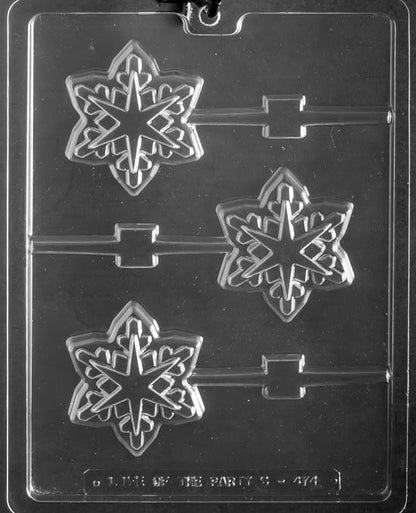 Snowflake Star Lollipop Chocolate Mold