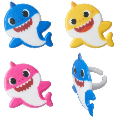 Baby Shark Cupcake Rings - 12 Rings