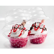 2 Count, Standard Size Plastic Cupcake Container