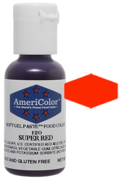 Super Red, Americolor Soft Gel Paste Food Color, .75oz
