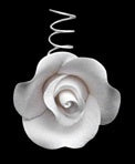 Tea Rose Single w/Wire -White - Small
