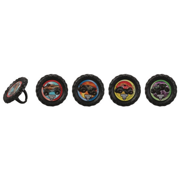 Monster Jam - Car Crushing Cupcake Rings - 12 Rings