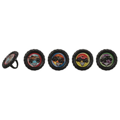 Monster Jam - Car Crushing Cupcake Rings - 12 Rings