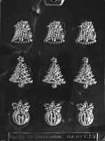 Christmas Assortment Chocolate Mold Includes Trees, Ornaments and Bells