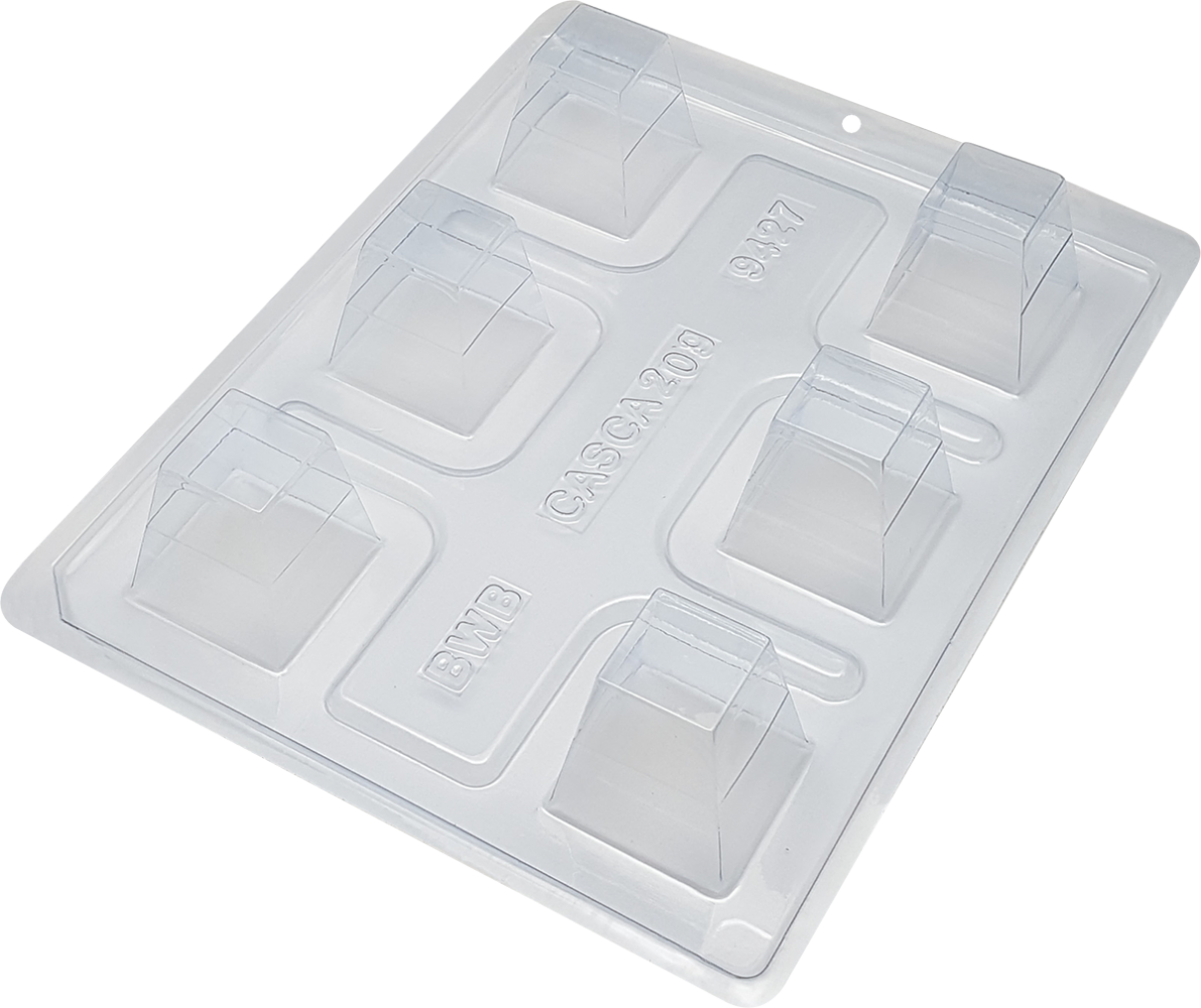 3 Piece, Square Shaped Mousse Cup, Plastic Chocolate Mold