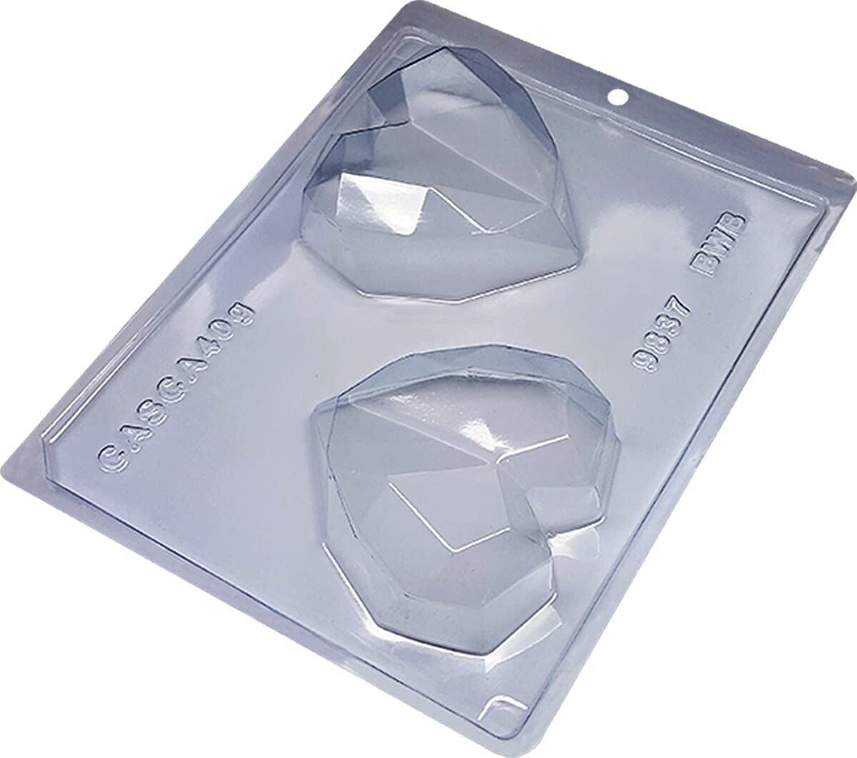 3 Piece, Geometric Heart, Plastic Chocolate Mold