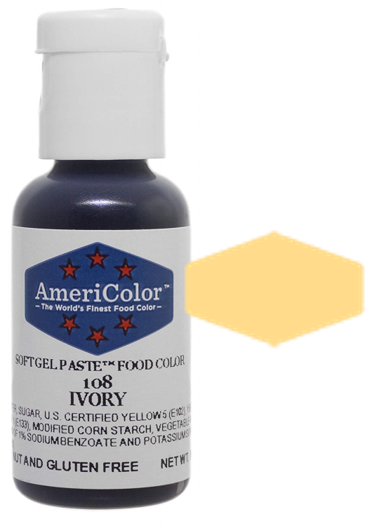 Ivory, Americolor Soft Gel Paste Food Color, .75oz