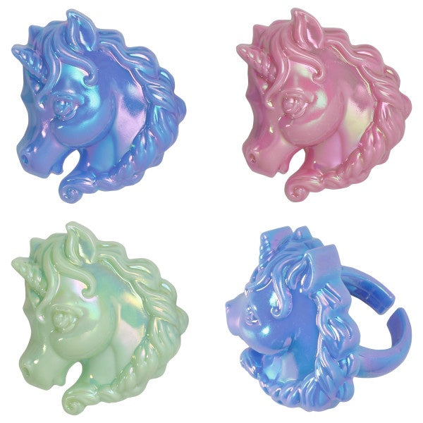 Unicorn Cupcake Rings - 12 Rings