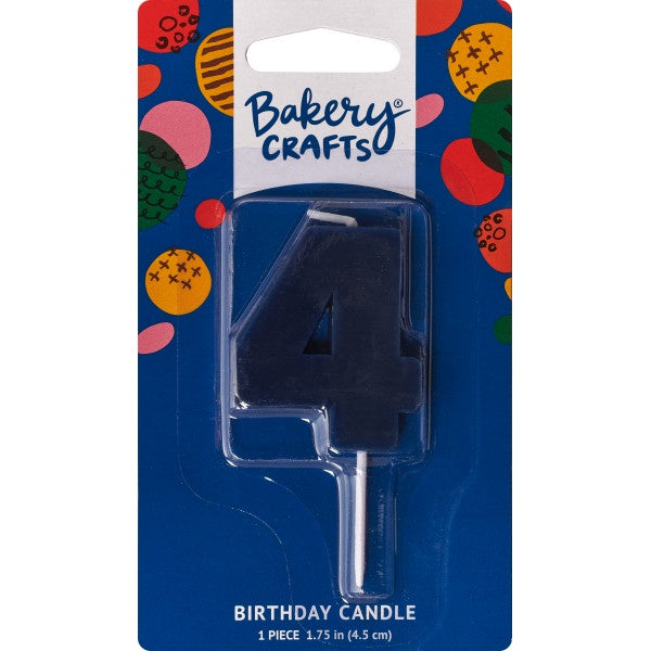 Mini Block Number Candle - 4 - Navy