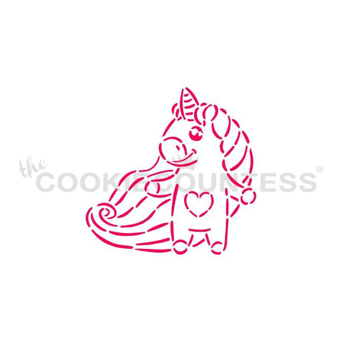 Unicorn with Heart Paint Your Own Stencil