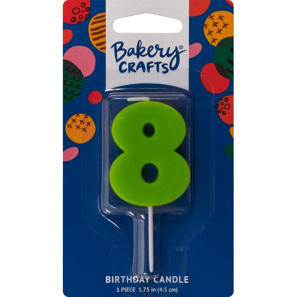 Mini Block Number Candle - 8 - Green