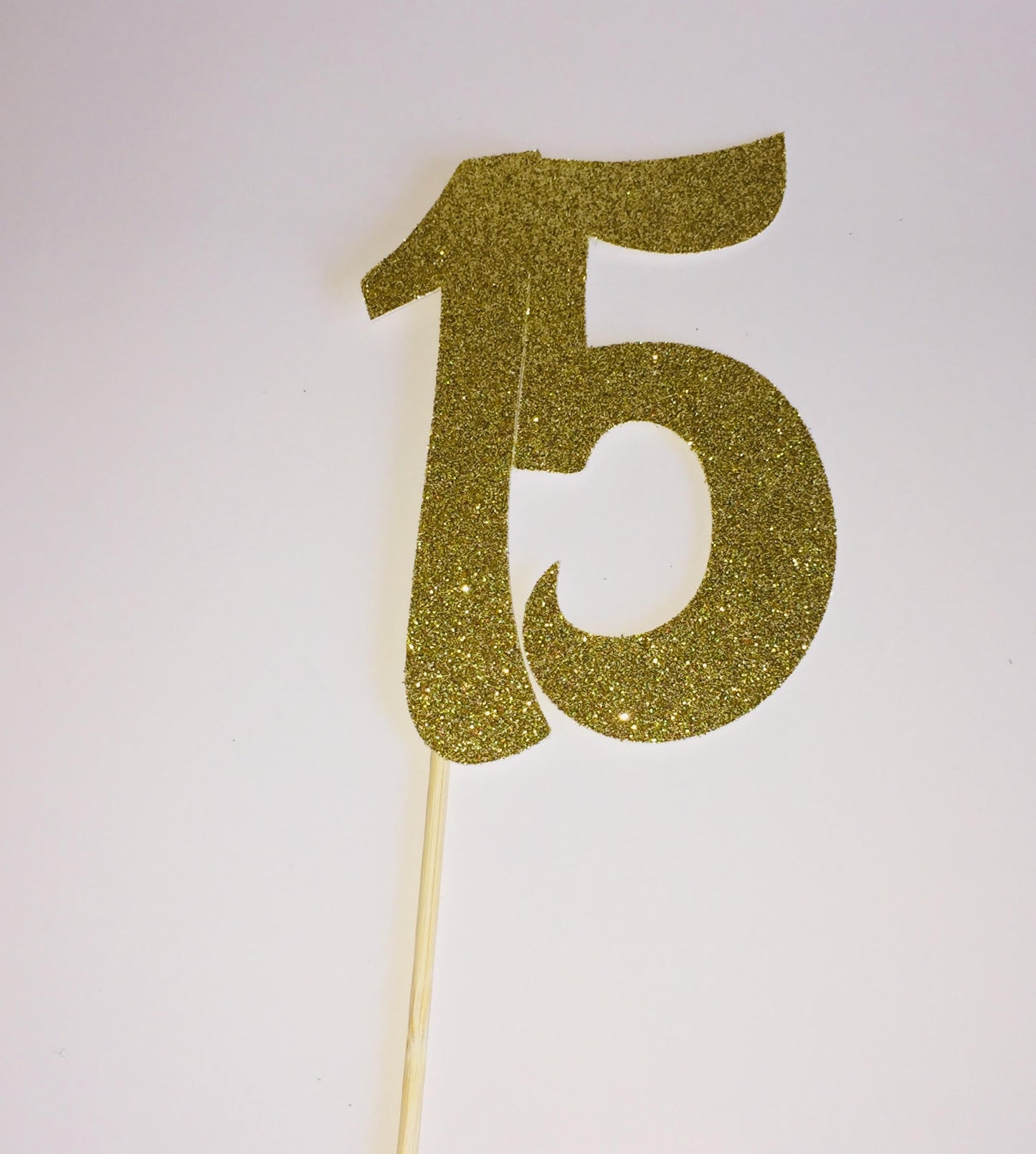 15 Cake Topper Glitter Gold