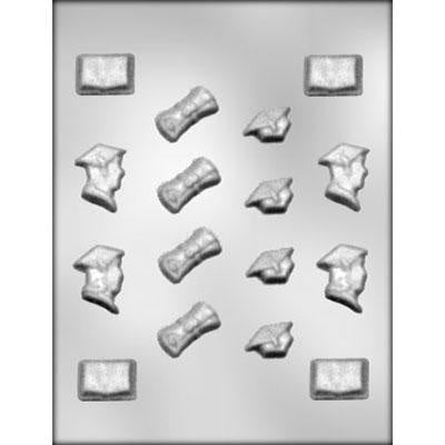 Assorted Graduation Symbols Chocolate Mold