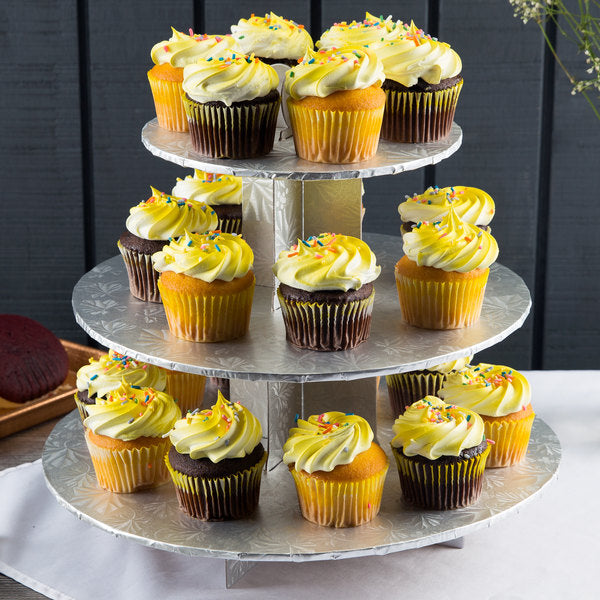 3 Tier, Silver Cupcake Stand