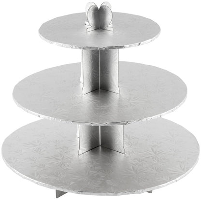 3 Tier, Silver Cupcake Stand