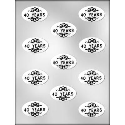 40 Year Milestone Oval Mint Chocolate Mold
