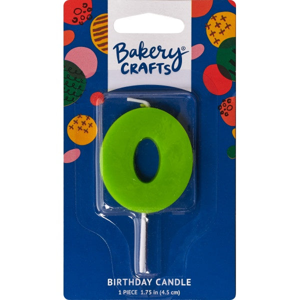 Mini Block Number Candle - 0 - Green