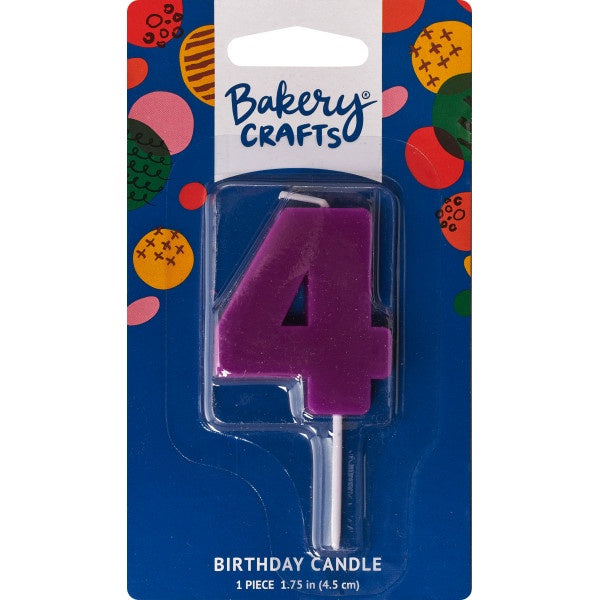 Mini Block Number Candle - 4 - Purple