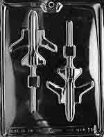 4.25 Inch, Airplane Lollipop Chocolate Mold