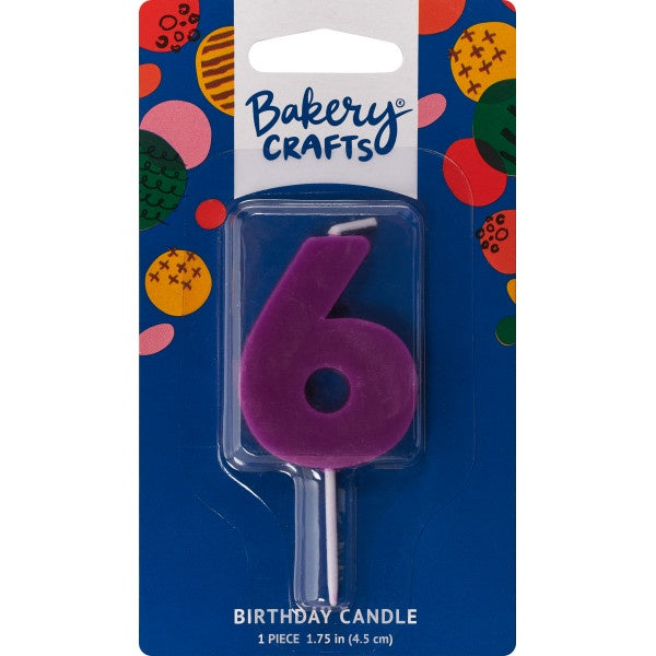 Mini Block Number Candle - 6 - Purple