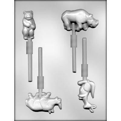 Zoo Animals Lollipop Chocolate Mold