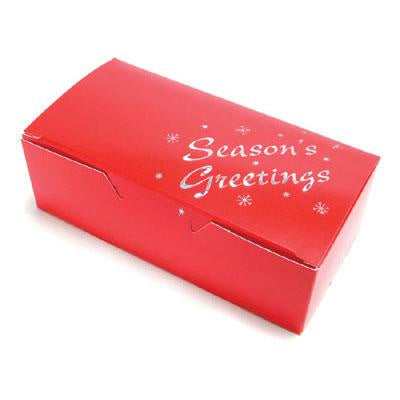 Red Seasons Greetings Candy Box, 1 LB, 1 Piece Folding Box