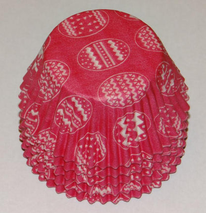 Pink with White Easter Eggs, Standard Size Bake Cups - 50ish Cupcake Liners