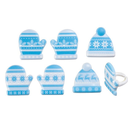 Winter Hat & Mittens - 12 Cupcake Rings