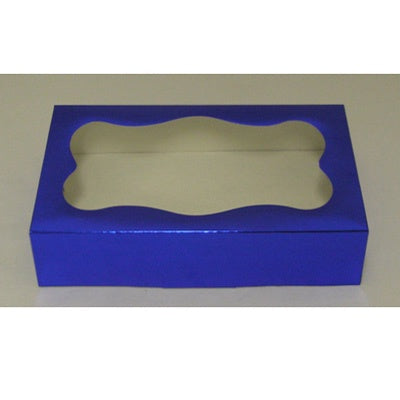 Blue Foil Cookie Box with a Window