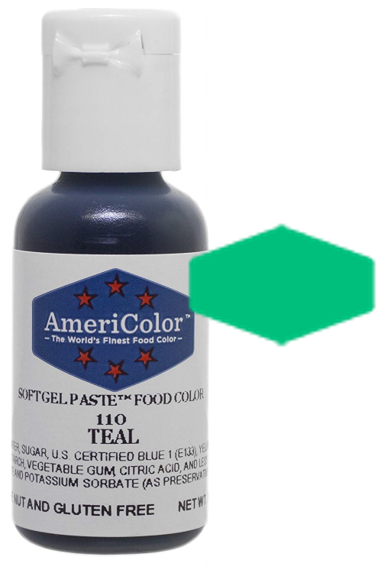 Teal, Americolor Soft Gel Paste Food Color, .75oz