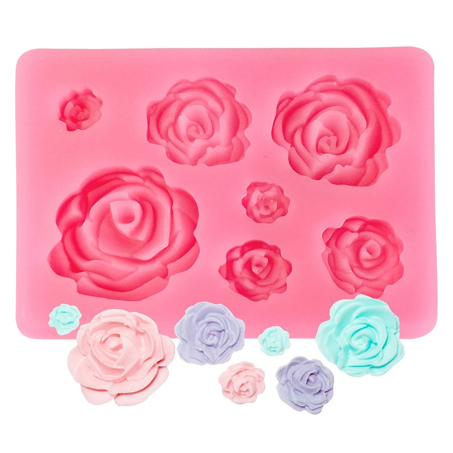 Bourbon Rose Silicone Mold with 7 Cavities