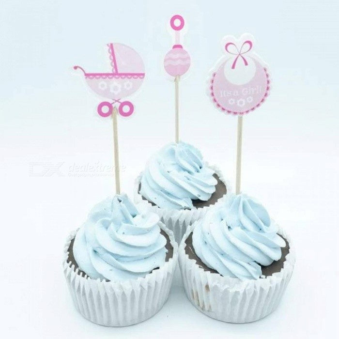 Baby Shower - Girl Cupcake Picks - 12 Cupcake Picks