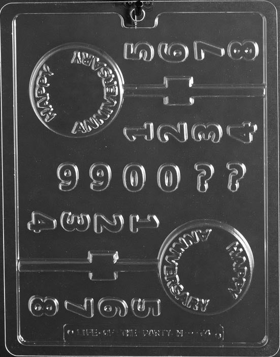 Happy Anniversary With Number Lollipop Chocolate Mold