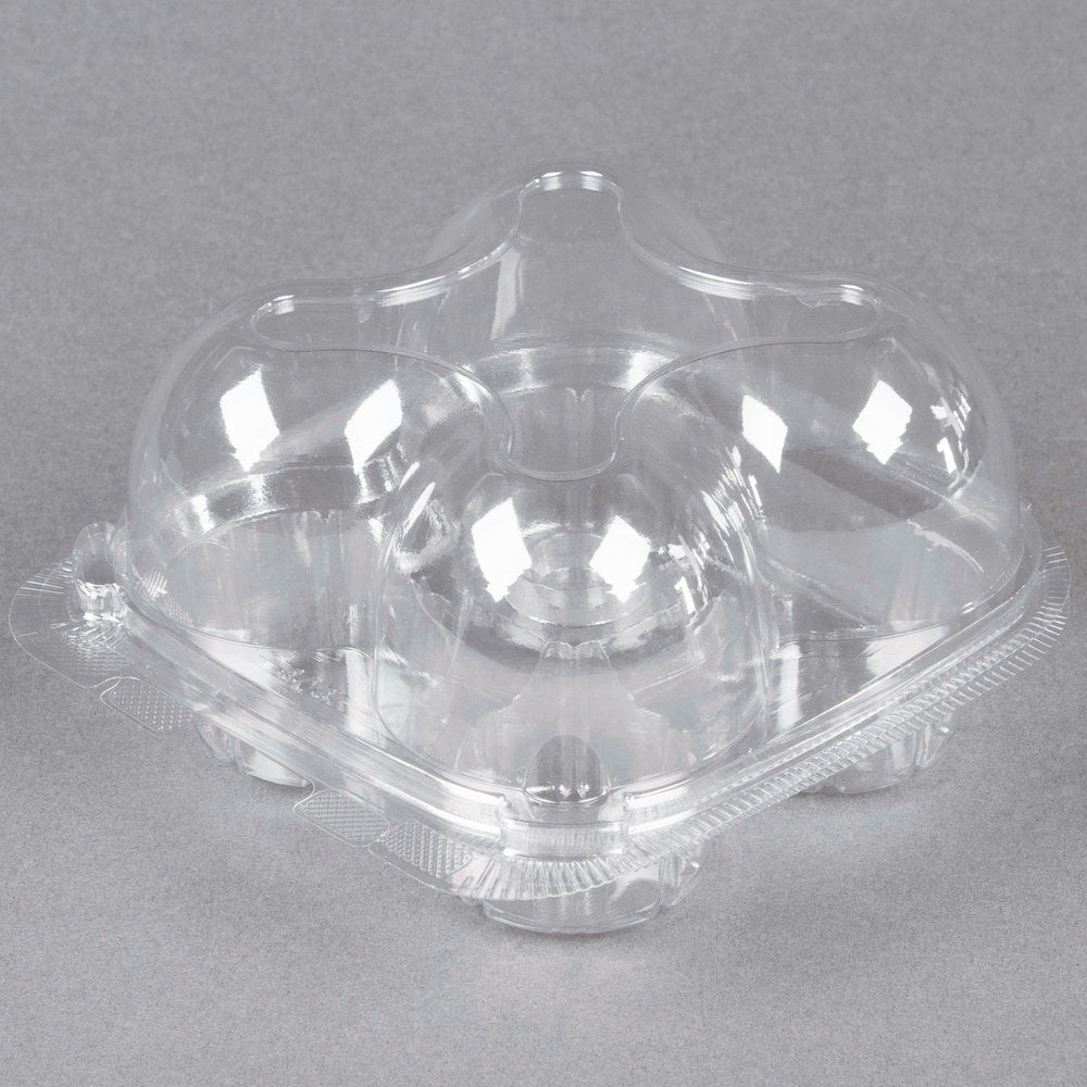 4 Count, Standard Size Plastic Cupcake Container