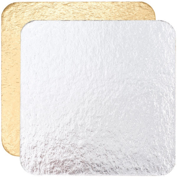 5 Inch Square Gold / Silver Cake Board