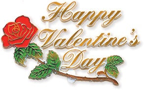 Happy Valentine's Day Plaque with Rose