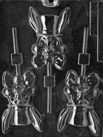 Bunny Face with Hat Lollipop Chocolate Mold