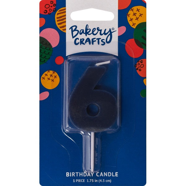 Mini Block Number Candle - 6 - Navy